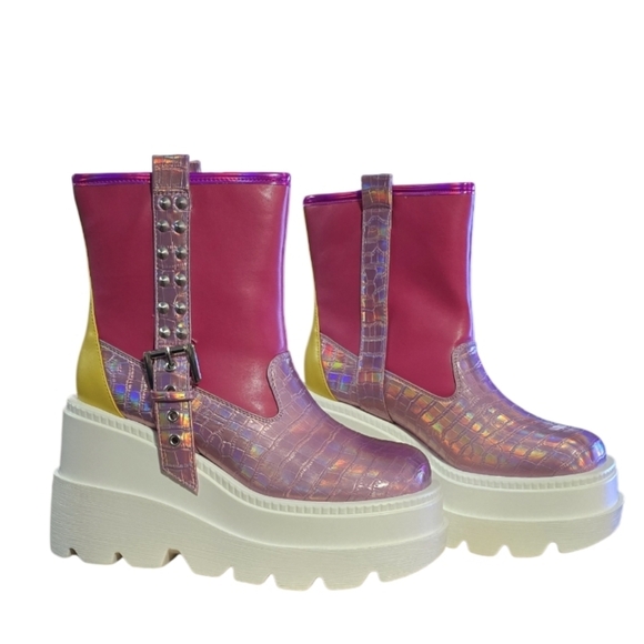 Cape Robbin  Colorful Platform Ankle Boots - Picture 3 of 14
